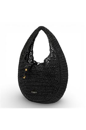 Borsa Gianni Chiarini in paglia crochet colore nero. GIANNI CHIARINI | 11954-NERO